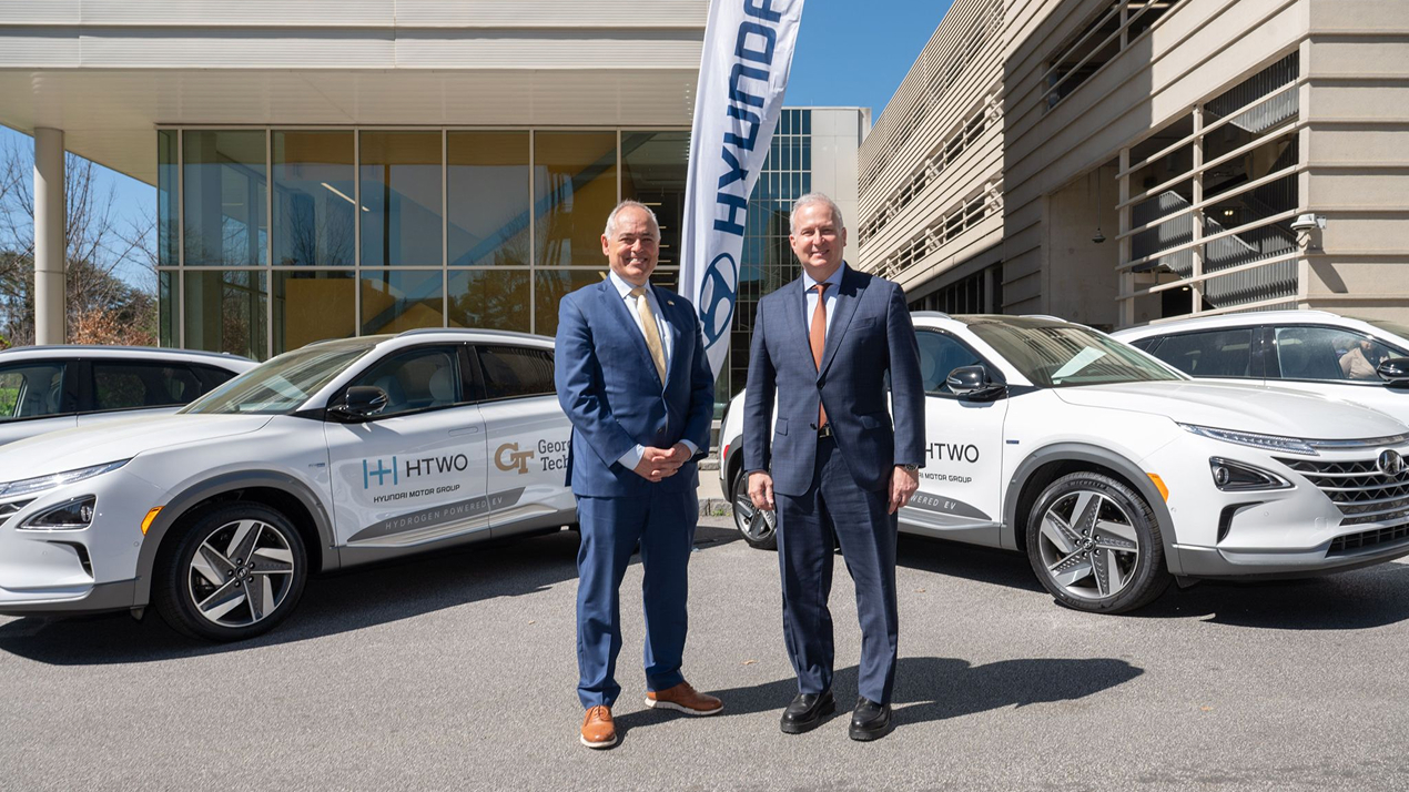The partnership between Hyundai and the Georgia Tech includes the donation of four NEXO fuel cell electric SUVs and a hydrogen electrolyzer project to support campus operation and interdisciplinary research.