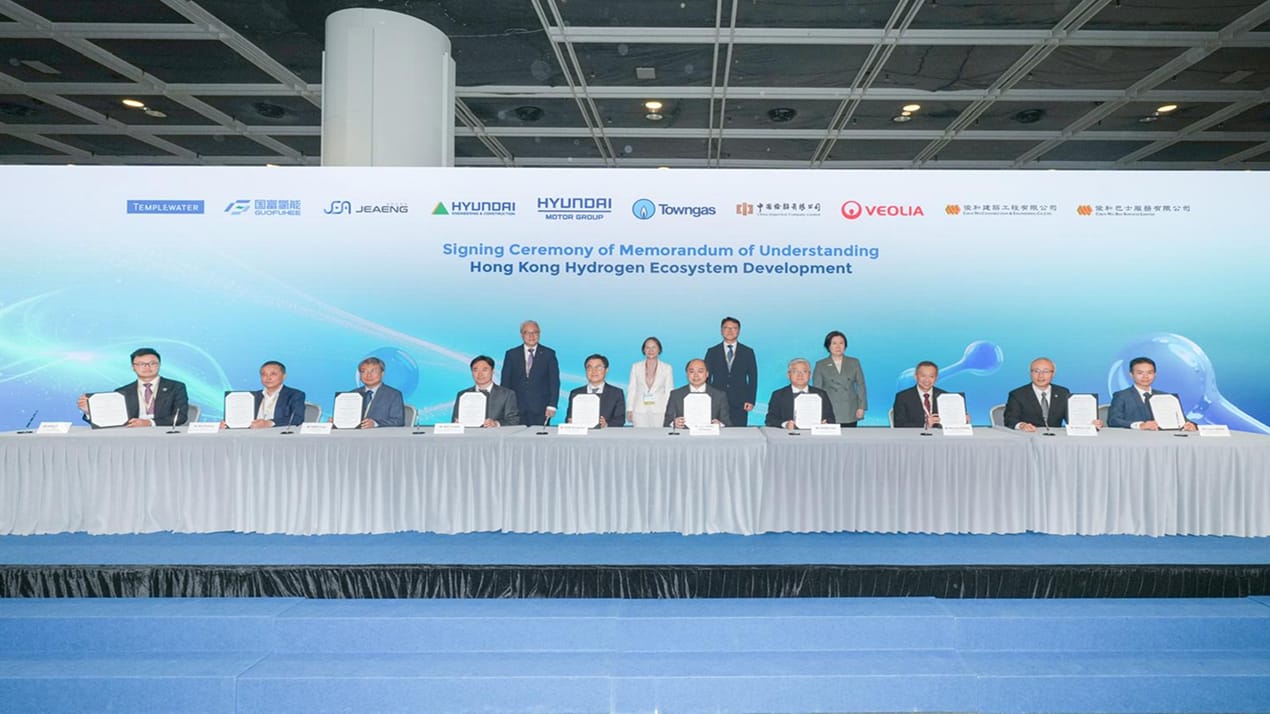 Executives and representatives from Hyundai Motor Group, government agencies and key partner companies attends the signing ceremony for a multilateral agreement to build a hydrogen ecosystem, held during the International Hydrogen Development Symposium 2026 in Hong Kong. The collaboration aims to support the city’s clean energy transition while establishing a strategic hub for hydrogen business expansion across the Asia-Pacific region.