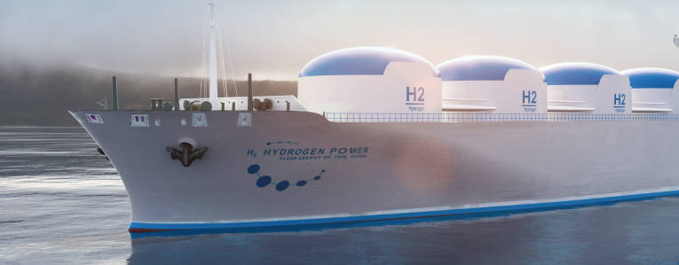 Hyundai Motor's hydrogen fuel cell system brand HTWO's Hydrogen energy storage transport ship