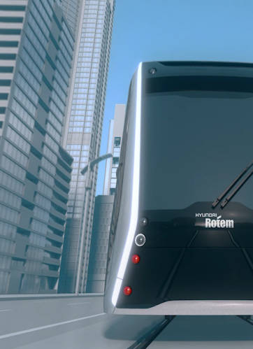 By applying the Hyundai Motor’s HTWO hydrogen fuel cell system, hydrogen powered tram developed by Hyundai Rotem
